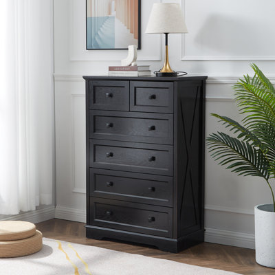 6 Drawer Dresser for Bedroom,Drawer Chest Dresser, Wooden Storage Dresser
