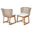 Chaises de salle à manger d'extérieur en bois avec coussin (ensemble de 2)-129533470