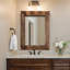 Fontanez Farmhouse Wood Bathroom Wall Mirror-895077581
