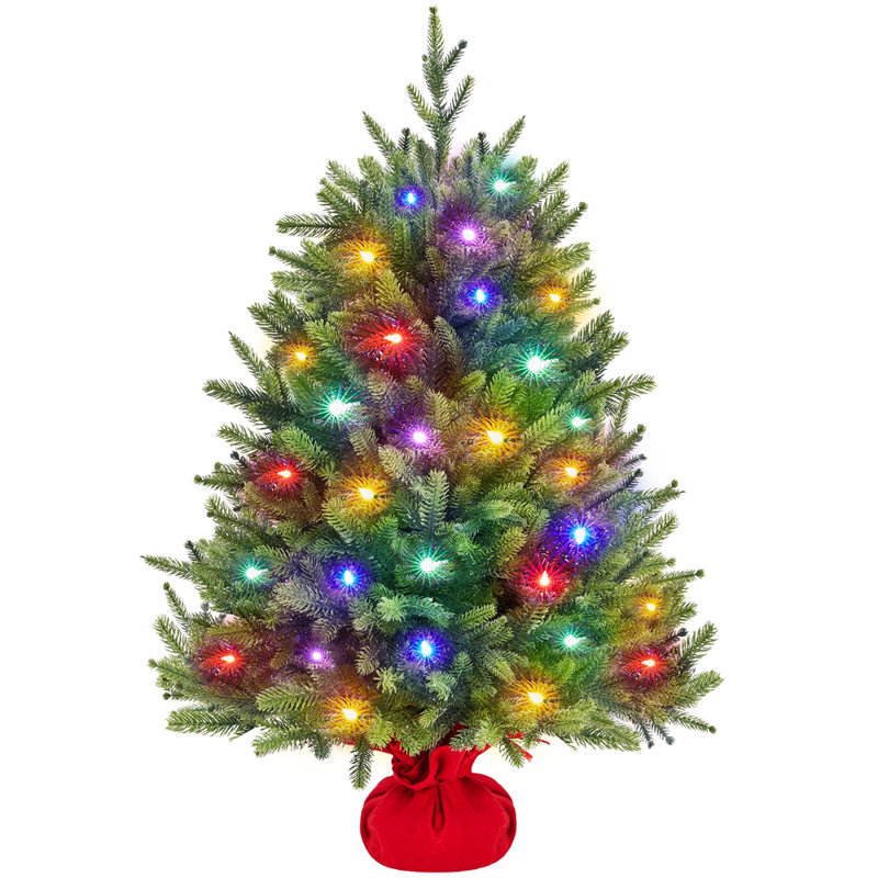 Annaliesa Lighted Artificial Spruce Christmas Tree, 3' H