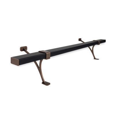 Heavy Duty Aluminum Foot Rail Kit - Complete Floor Mount Bar For Kitchen, Restaurant, And Office - High Strength Brackets For Rectangular Tube Railing
