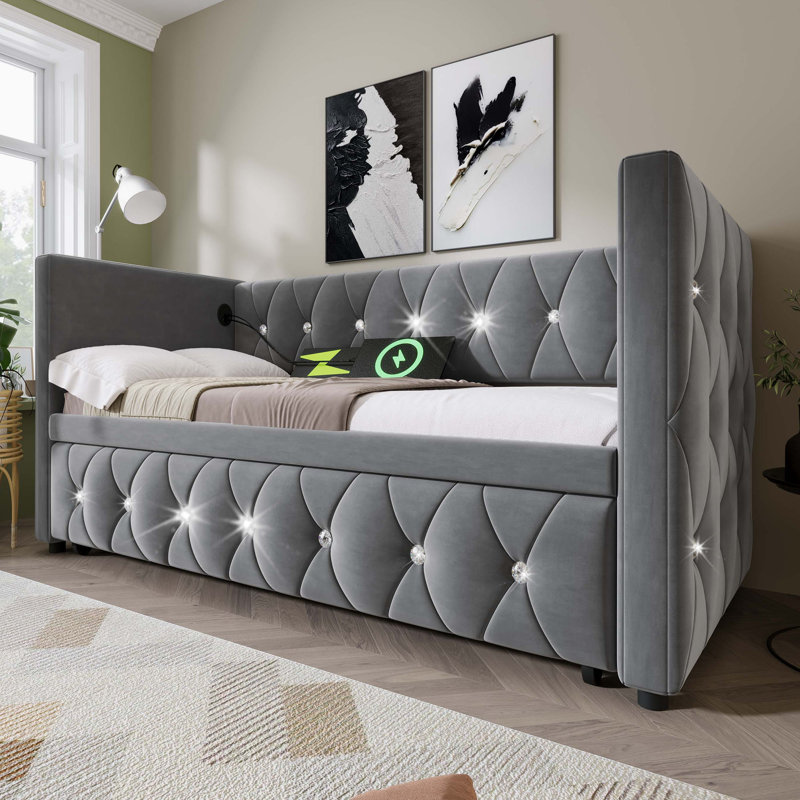 Borges Bed, Grey