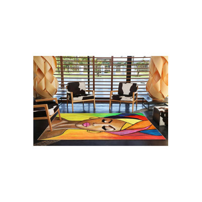 Multi Color Woman Pattern Machine Washable Area Rug