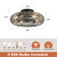 Ventilateurs de plafond en cristal en cage avec lumières et télécommande, ventilateur de plafond encastré à profil bas de 20 po avec ensemble d'éclairage, ventilateur de plafond fermé à 6 vitesses avec moteur réversible pour le salon de la cuisine de la chambre à coucher (4 ampoules incluses)
