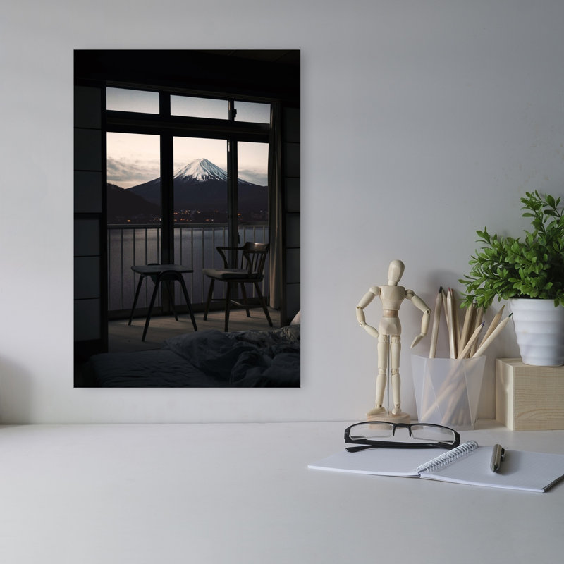 Serene Fuji Window View Abstract Contemporary Wall Art Print, 45.72cm H x 30.48cm W
