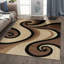 Tapis beige à motif abstrait Leverette