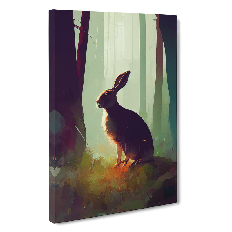 XC1022-2402X Hare In The Forest - Wrapped Canvas Print, 60cm H x 40cm W x 3cm D