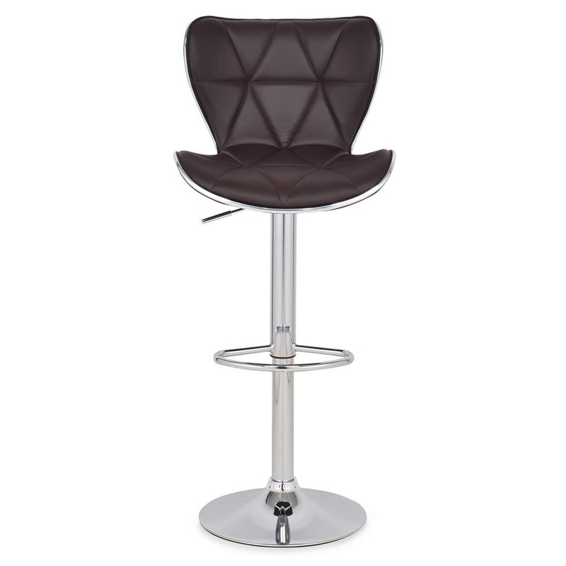 Swivel Upholstered Adjustable Height Counter Stool, Brown