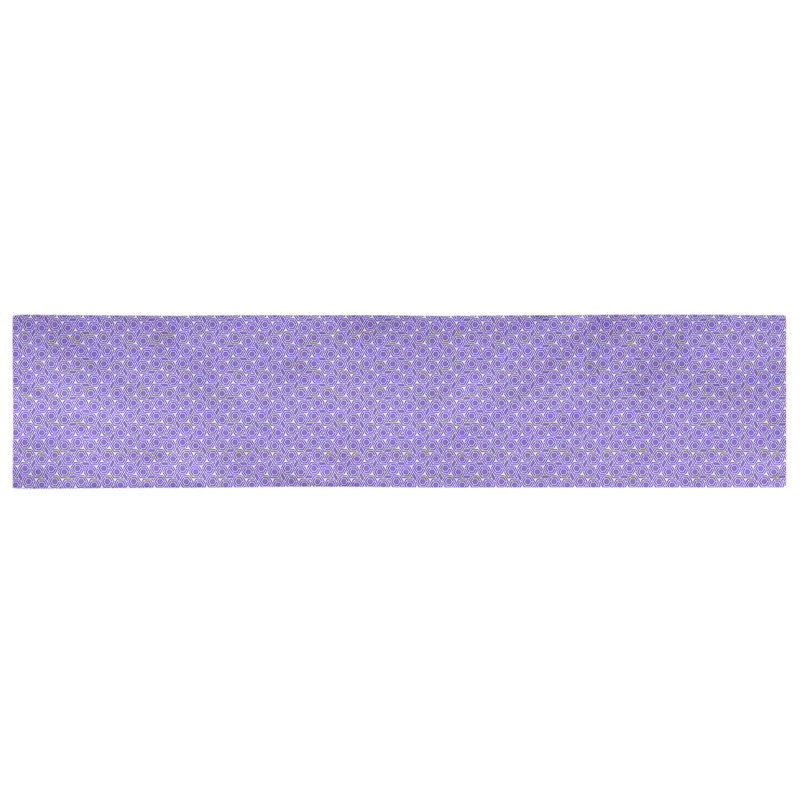 Chemin de table géométrique avicia, 72 po x 16 po, Polyester, Mauve / Blanc