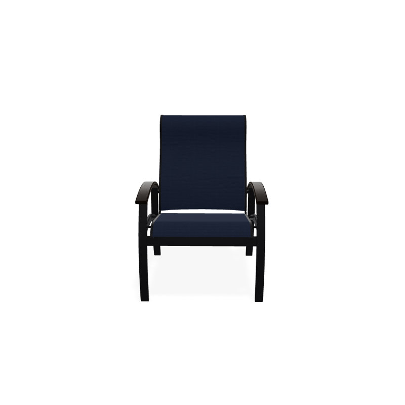 Chaise de patio Askar, Bleu marine 13D Sunbrella®, Noir, Noir texturé