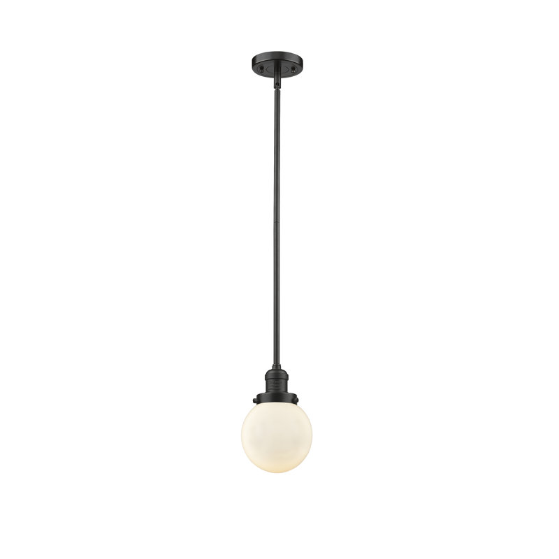 Luminaire suspendu sphère 1 lumière Zarmayr, Boîtier blanc mat, Ampoule non incluse, Bronze huilé