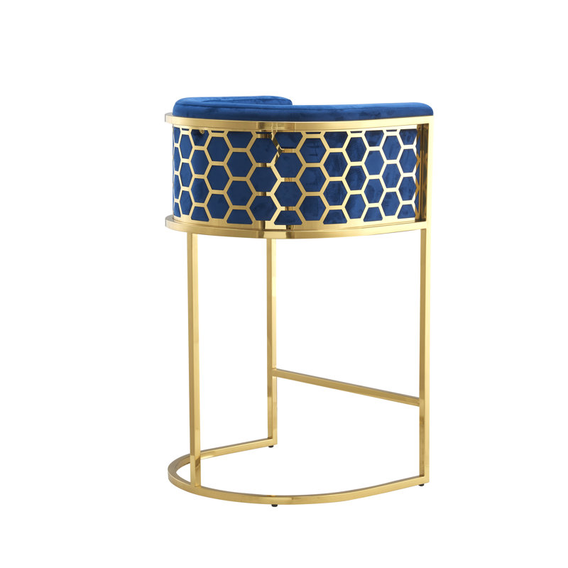Knia Upholstered Counter Stool with Metal Frame