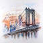 Pont croquis - chambre à coucher illustrative décorative encadrée-1075928392
