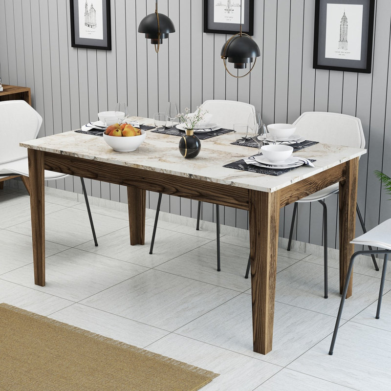 Ferro Beech Dining Table, White