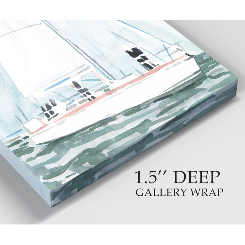 « mou voilier iii »-reproduction d’art sur toile, H 32 po x l 24 po x P 1 po, Toile tendue