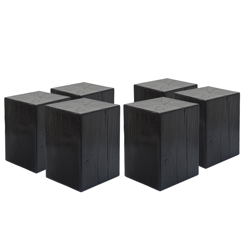 Black Wood-Look End Table, 14" Wide, And Lightweight, Indoor Outdoor Use Color, X 18", Wood-Like Appearance,