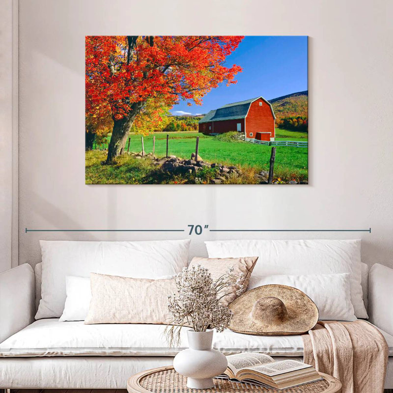 Alvord Sugar Maple Near Red Barn, 30" H x 45" W