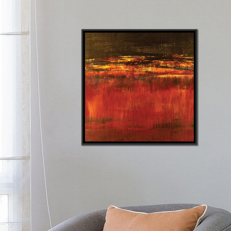 «Molten Lava», reproduction sur toile, H 26 po x l 26 po x P 1,5 po, Toile encadrée noire, Pas de tapis