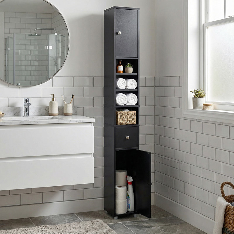 Bathroom Cabinet, Black