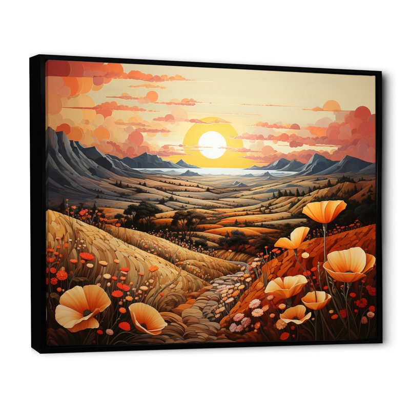 Canyon Mirage II sur toile, H 34 po x l 44 po x P 1,5 po, Cadre flottant noir