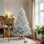 Arbre de Noël artificiel à charnière de qualité supérieure de 7 pi avec support en métal - Branches artificielles pour la maison / le bureau-2116585978-2116585977