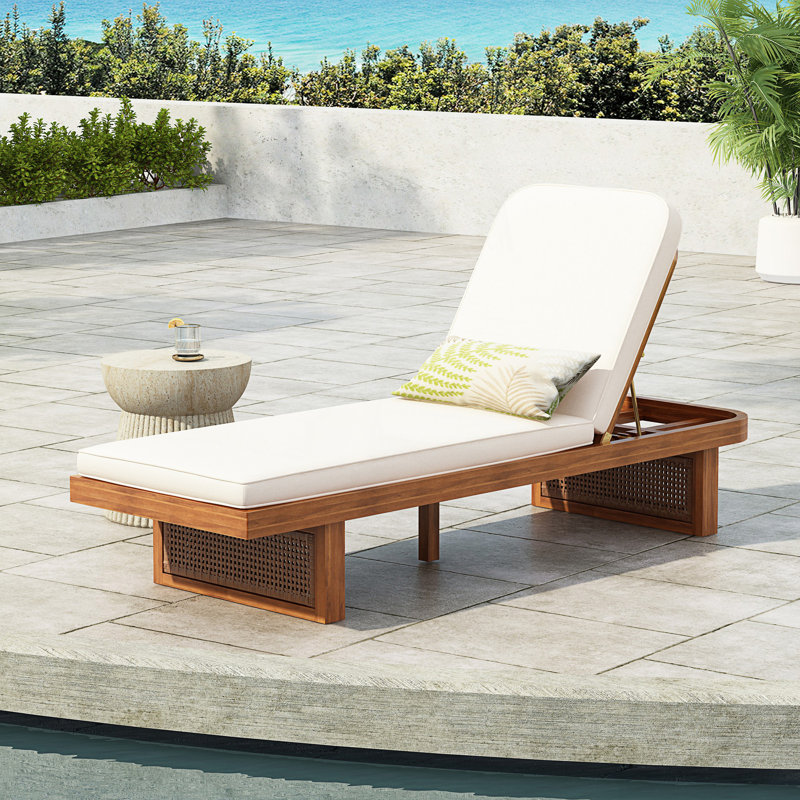 Chaise longue d'extérieur avec coussin, 1