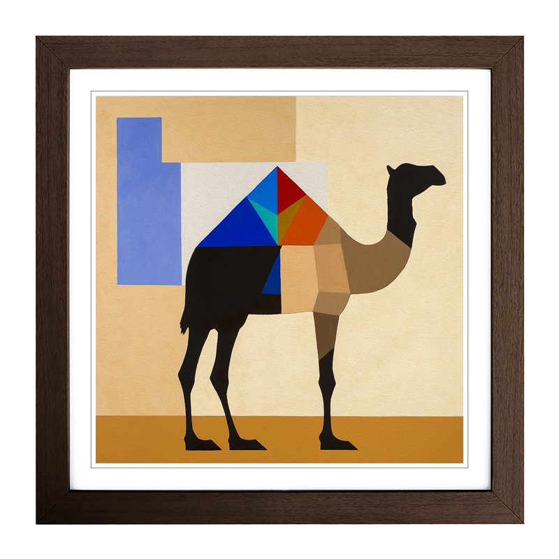 Camel Suprematism No.1 - Framed Print, Walnut