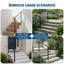2 pieces Adjustable Outdoor Handrail for 5 Steps – Weatherproof Non-Slip Garden Grab Rail with Installation Kit, Safety Support for Elderly on Exterior Stairs, matte black-130080799