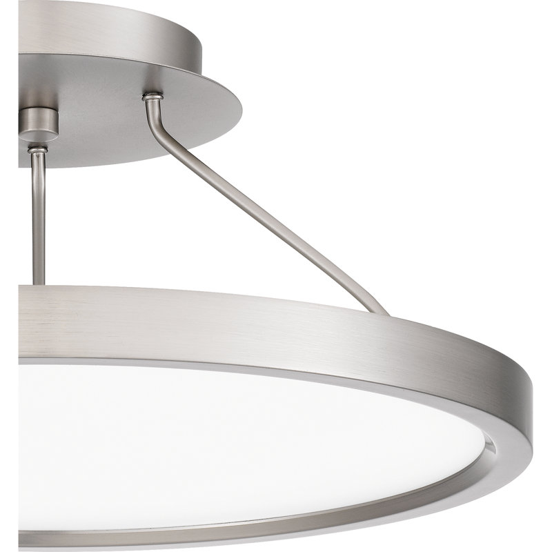 Outskirts Acrylic LED Semi Flush Mount, Brushed Nickel, 6.8" H x 15" W x 15" D