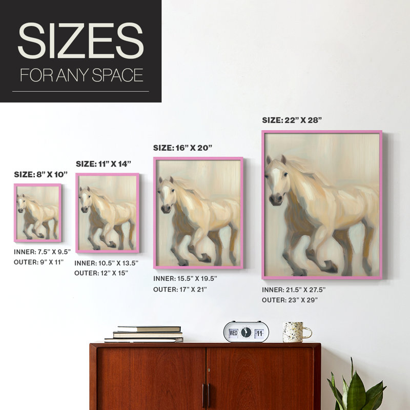 ANIMALS Series CECXL, reproduction encadrée - bois massif, H 21 po x l 17 po, Rose