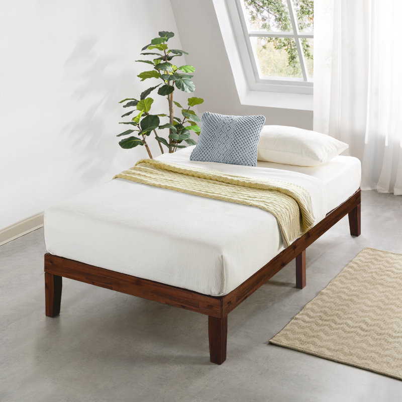 Harlow Solid Wood Platform Bed, Antique Espresso, Twin XL
