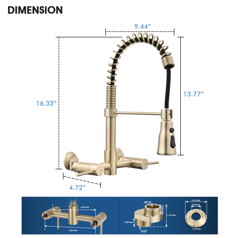 Pull Down Bridge Faucet, Or