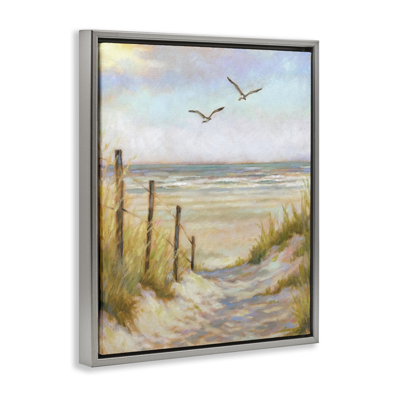 Cadre flottant Tranquility Beach, Cadre flottant gris lustré, H 21 po x l 17 po