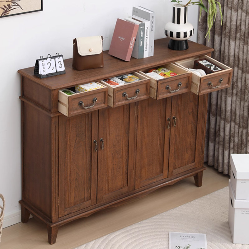 Coffee Solid Wood Shoe Storage Bench, Coffee
