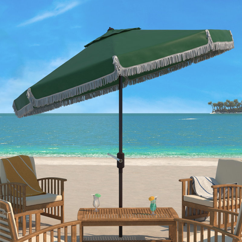 Parasol de marché de 8,4 pi x 8,4 pi Argentina, Vert chasseur / blanc