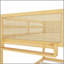 Lit superposé simple au-dessus d'un lit simple avec tablettes de rangement, lit superposé bas avec garde-corps en rotin, naturel-129230745