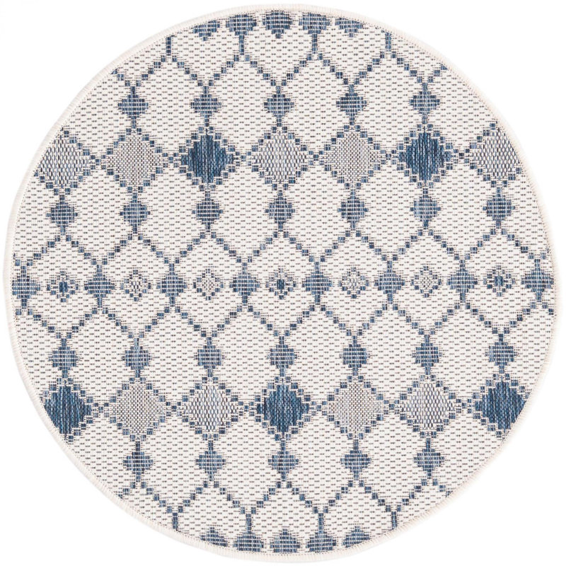 Tapis d'extérieur Preen blanc cassé, Rond 3 pi