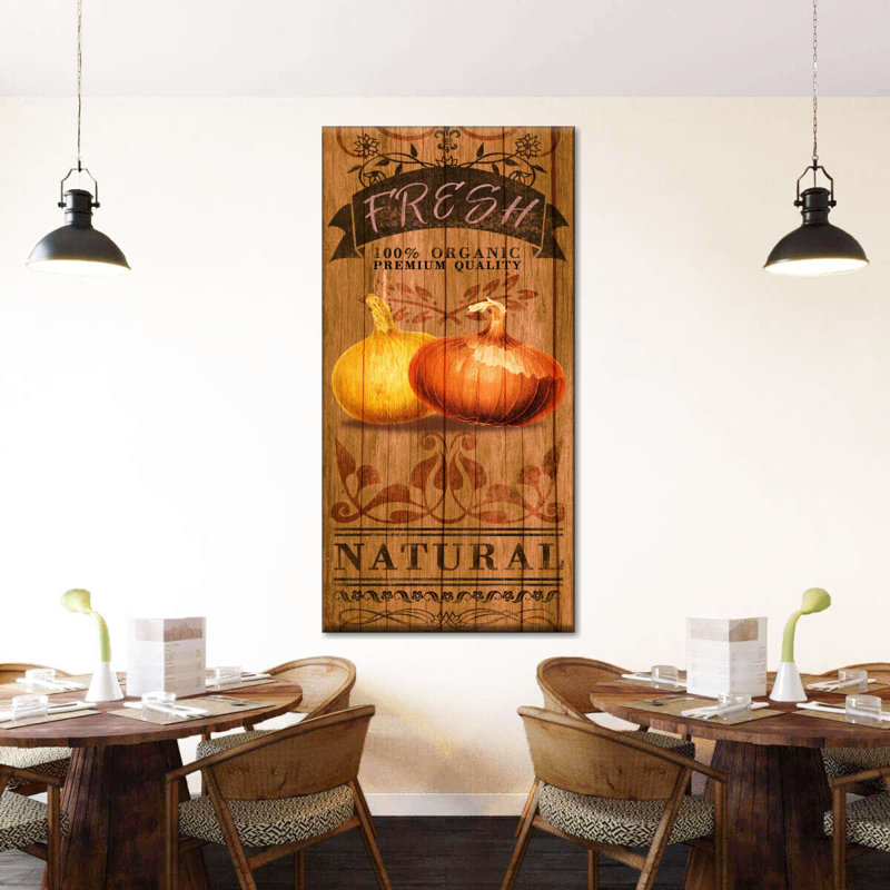 Oignons frais sur toile, H 24 po x l 12 po x P 1,25 po