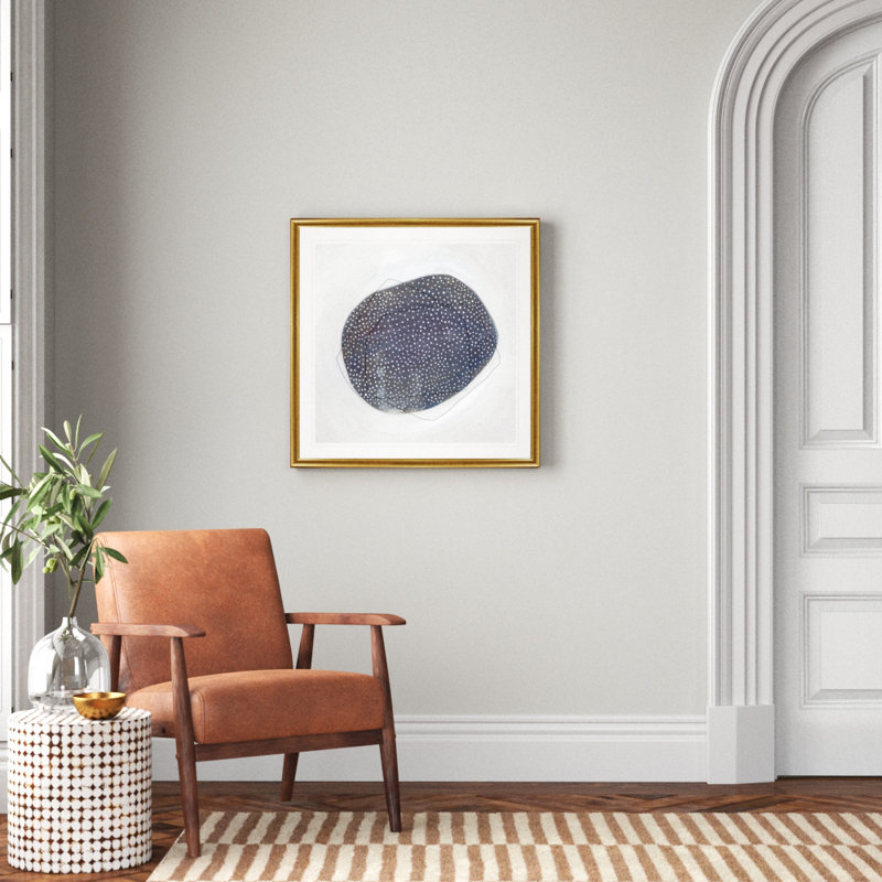 «Speckle I», peinture sur toile, H 30,5 po x l 30,5 po x P 1,5 po, Cadre doré