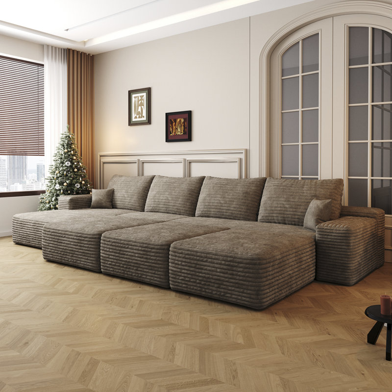 Boneless Modern Cloud Sofa Bed, Right Hand Fancing