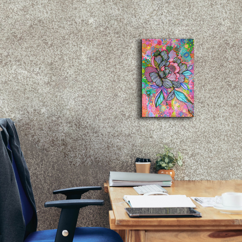Peony2 par Noemi Ibarz, art mural sur toile, H 18 po x l 12 po x P 0,75 po