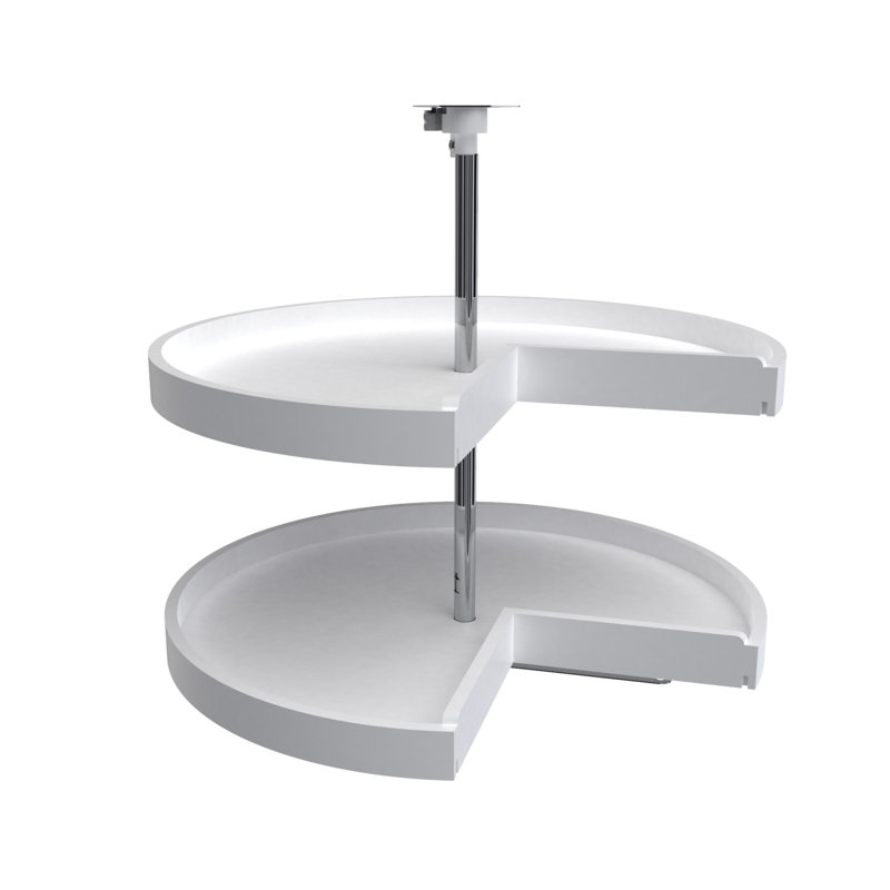 Almond Polymer 24-Inch Two-Tier Revolving Lazy Susan