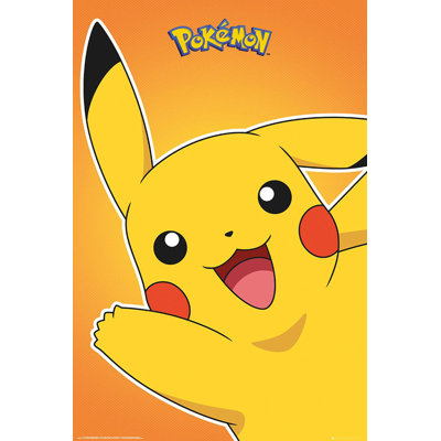  Officiellement sous licence - affiche d'art Pikachu - Pikachu - 24 po x 36 po - reproduction décorative - papier affiche - prête à encadrer
