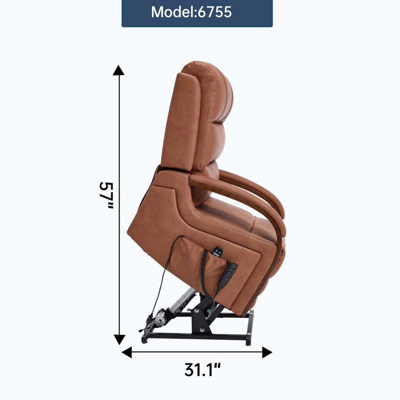 Fauteuil inclinable électrique Power Leatheraire Lift, Orange