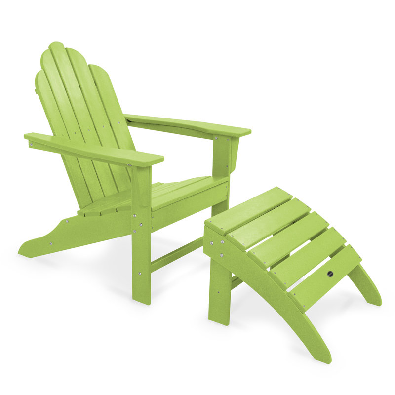 POLYWOOD Long Island Adirondack 2-Piece Set, Lime