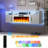 Alazik Floating TV Stand with 36" Electric Fireplace-974964562