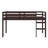 Twin Size Solid Rubber Wood Loft Bed – Ladder & Strengthened Slat Bed Platform-501250472