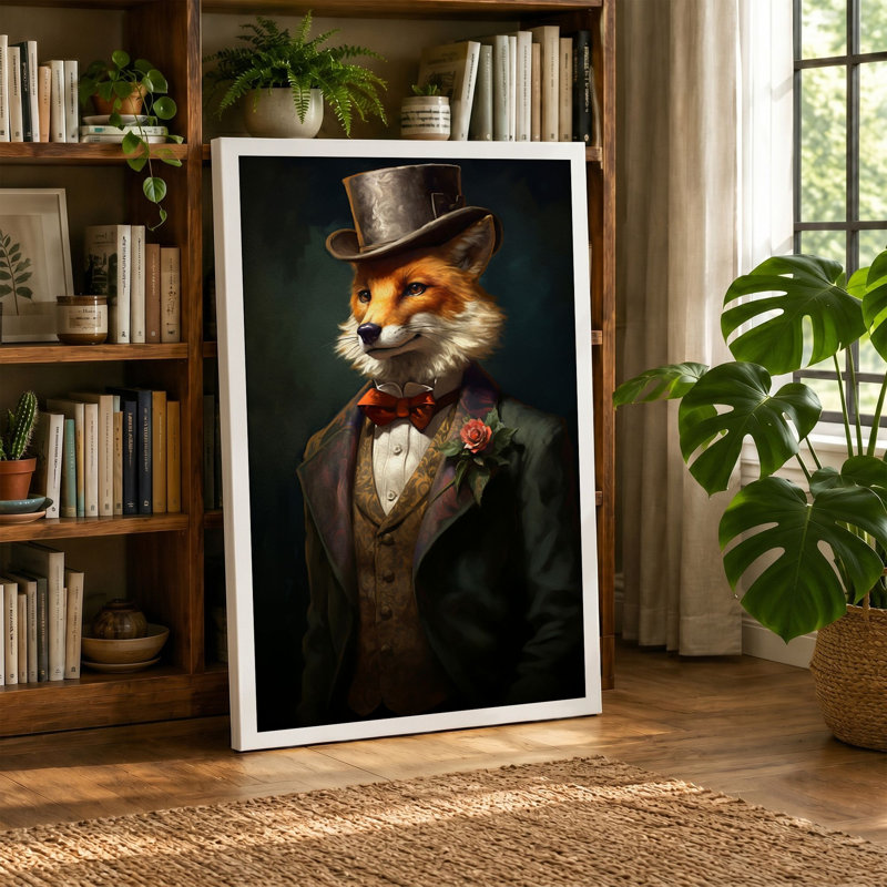 Dapper Fox Gentleman Eclectic - Print, 30x20 - 76.2 x 50.8 cm, White Border