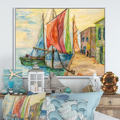 " Sailboats In The Harbor "