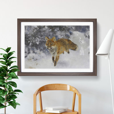 Fox in the Snow Vol.3 by Bruno Liljefors - Picture Frame Painting